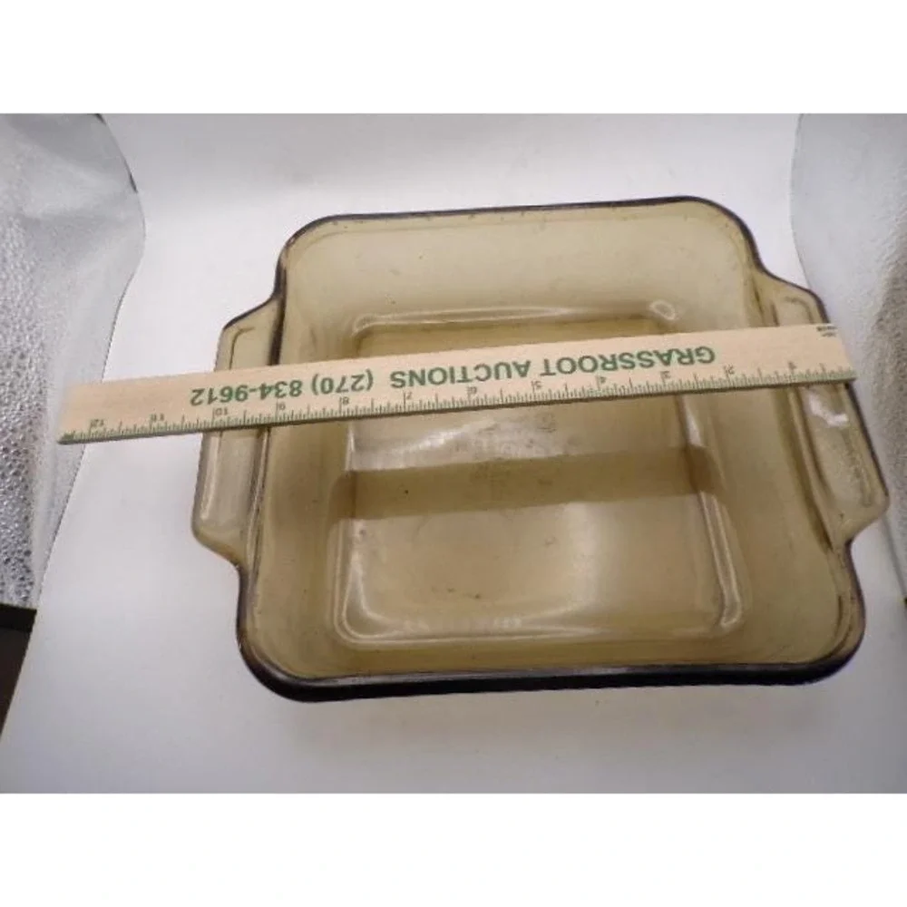 Anchor Hocking Amber Glass Square Baking Dish 2 Quart V-32-B‎ 8x8x2.25 Vintage